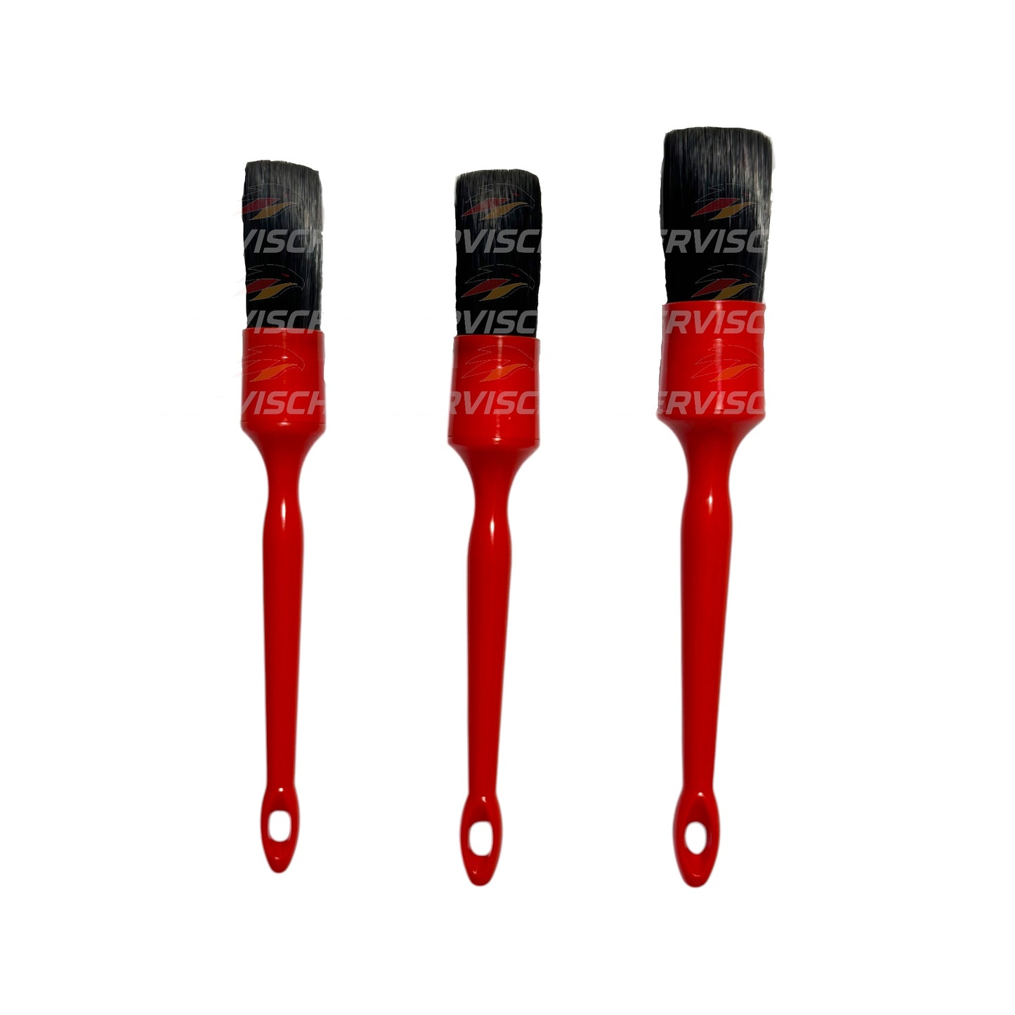 Detaylı Temizlik Fırça Seti Kırmızı Saplı 3'lü Set