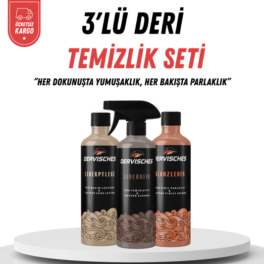 Dervisches 3’lü Deri Temizlik ve Bakım Seti