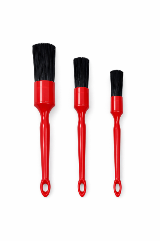 Detaylı Temizlik Fırça Seti Kırmızı Saplı 3'lü Set